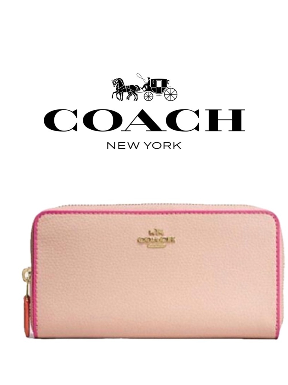 Coach Nude Edgepaint Beige Beechwood Pink Wallet